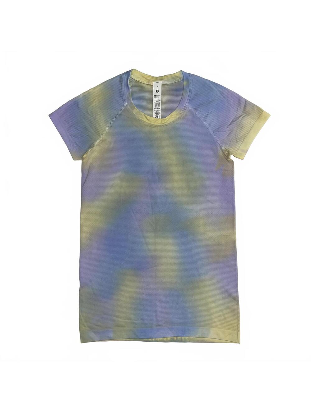 Lululemon Swiftly Tech Tie Dye Short Sleeve T Shirt Size 4 Blue Yellow